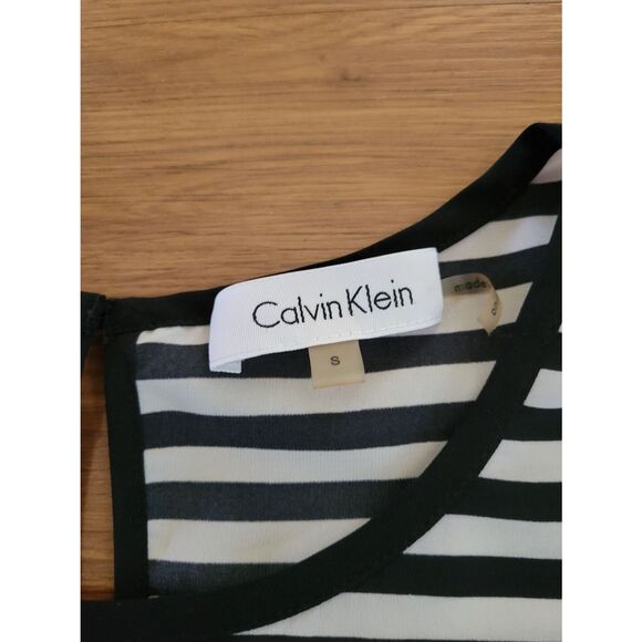 Women's Calvin Klein Striped Tank Black White Stripe Size Small - Picture 4 of 9